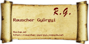 Rauscher Györgyi névjegykártya